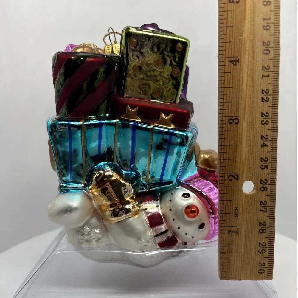 Fitz and Floyd Classics Glass Snowman Gifts Ornament Figurine Christmas‎ New